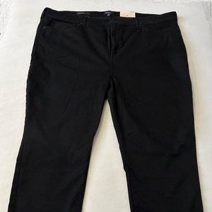 NYDJ Women's Distressed Double Raw Hem Lift x Tuck Black Slim Capris 24W NWT